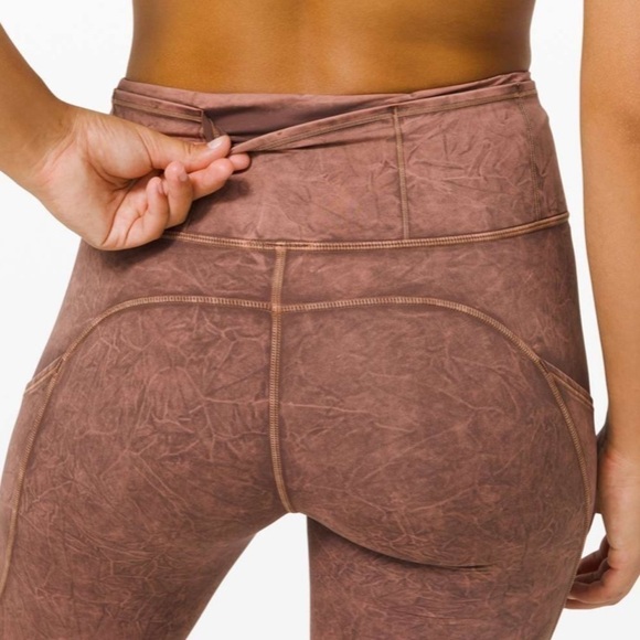 Lululemon Fast and Free Tight 25" Ice Dye Leggings High Rise Brown Earth Nulux 4 - Picture 4 of 14